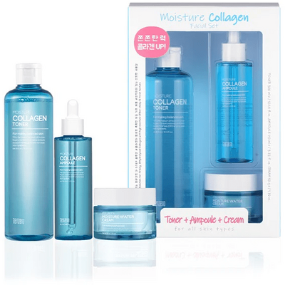 Tenzero Moisture Collagen Facial Set - Антивозрастной набор для лица с Коллагеном (300 мл+100+50 мл)