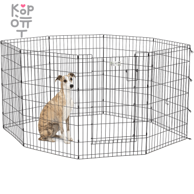 MidWest Life Stages - Вольер для собак, 8 панелей 61х91h см., с дверью-MAXLock, черный. — Корейские товары для всей семьи(КорОпт)