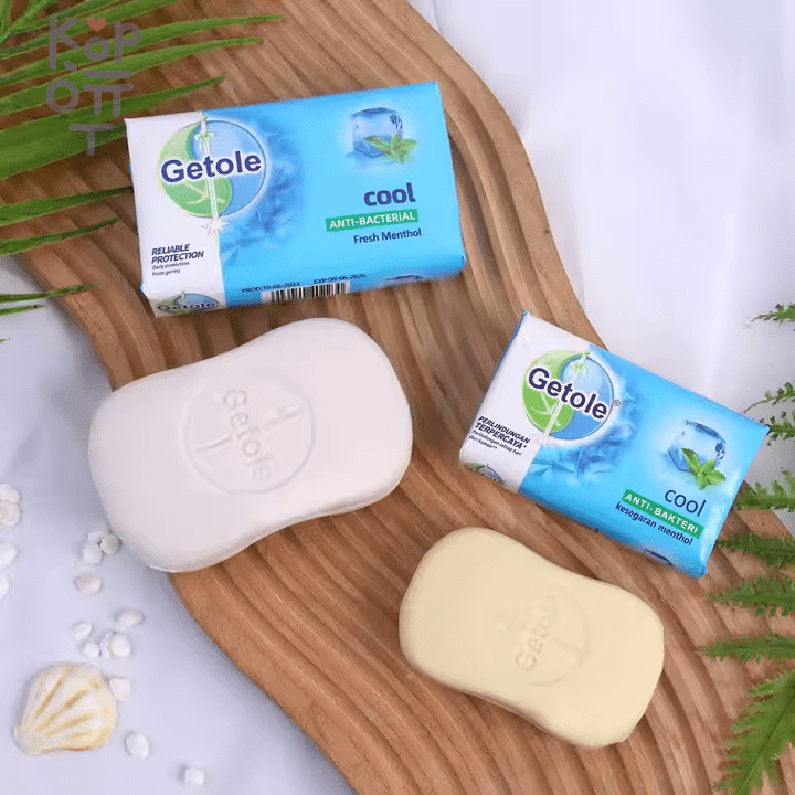 Getole Antibacterial Cool Fresh Menthol Soap  - Мыло туалетное с антибактериальным эффектом, аромат Прохладной Мяты 200гр.  