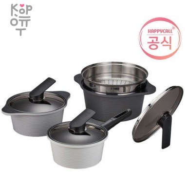 Набор Экологичных облегченных Кастрюль HappyCall Arbor Ceramic Pot 4Р (18см, 20см, 24см высокая, 24см пароварка + прихватки) — Корейские товары для всей семьи(КорОпт)