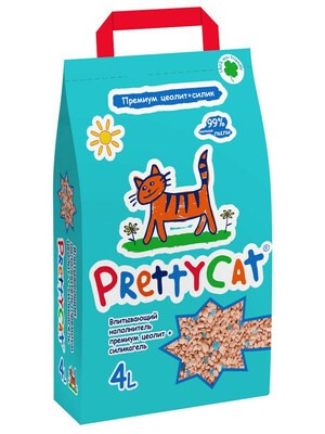 Наполнитель PrettyCat впитывающий глиняный "Premium" с део-кристаллами