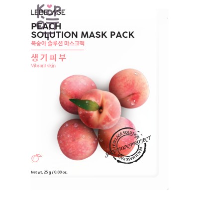 LEBELAGE PEACH SOLUTION MASK PACK - Тканевая маска для лица с экстрактом ПЕРСИКА, 25 г