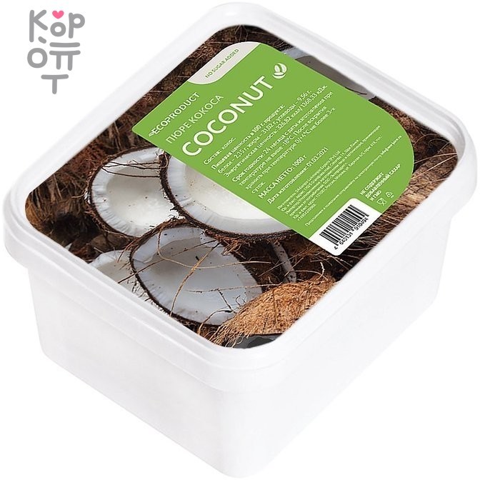 Пюре Кокоса замороженное, EcoProduct, 1кг. фото 1 &mdash; Корейские товары для всей семьи(КорОпт)