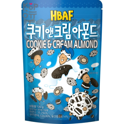 Hbaf Cookie and Cream Almonds - Миндаль обвалян в сливочном печенье Орео, Корея.