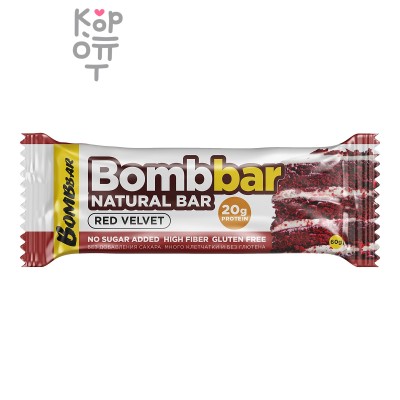Батончик неглазированный BOMBBAR 60 г Красный бархат, м/у 1*20*120, шт