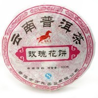 Чай Captain Horse Pu'er - Юньнаньский крупнолистовой высушенный на солнце зеленый чай с розой Хунте, Пуэр, 2013год, 100гр.