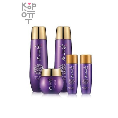 Набор, Антивозрастной c корнем красного женьшеня/YEZIHU Red Ginseng Skin Care 3 Set, Bergamo