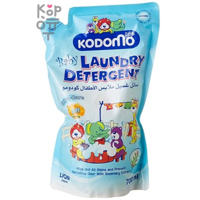 LION Kodomo - Жидкое средство для стирки, для детских вещей дополнительный уход, мягкая упаковка