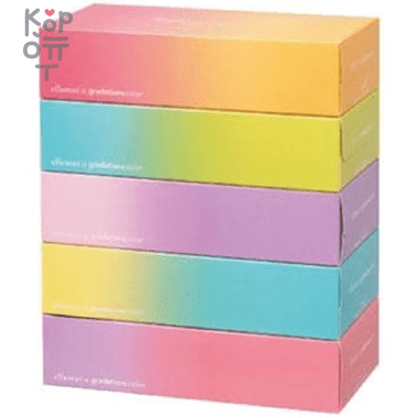 Kami Shodji ELLEMOI Kazaru - Бумажные двухслойные салфетки 200шт. (спайка 5 пачек) — Корейские товары для всей семьи(КорОпт)