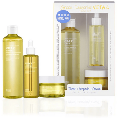 Tenzero Green Tangerine Vita C Facial Set - Восстанавливающий набор для лица с экстрактом Зеленого Мандарина (300 мл+100+50 мл)