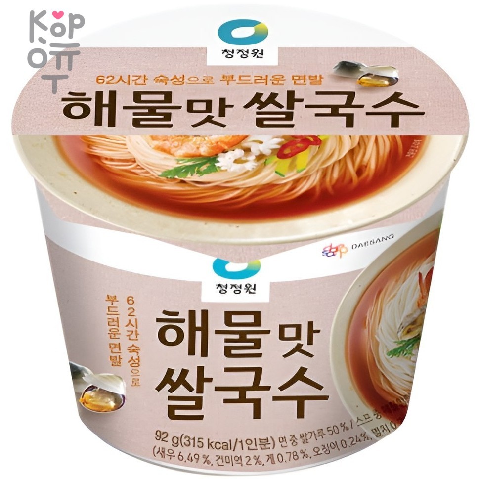 Daesang Seafood Flavored Rice Noodles - Лапша рисовая быстрого приготовления со вкусом морепродуктов 92гр.
