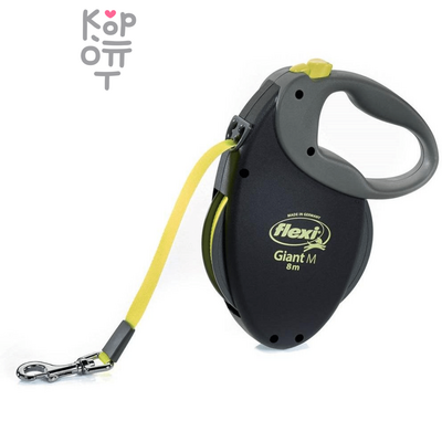 flexi рулетка Giant Neon M (до 25 кг) светоотражающий ремень 8 м