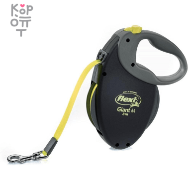 flexi рулетка Giant Neon M (до 25 кг) светоотражающий ремень 8 м — Корейские товары для всей семьи(КорОпт)