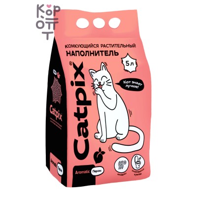 CATPIX Растительный ароматизированный соевый наполнитель, персик, 5 л