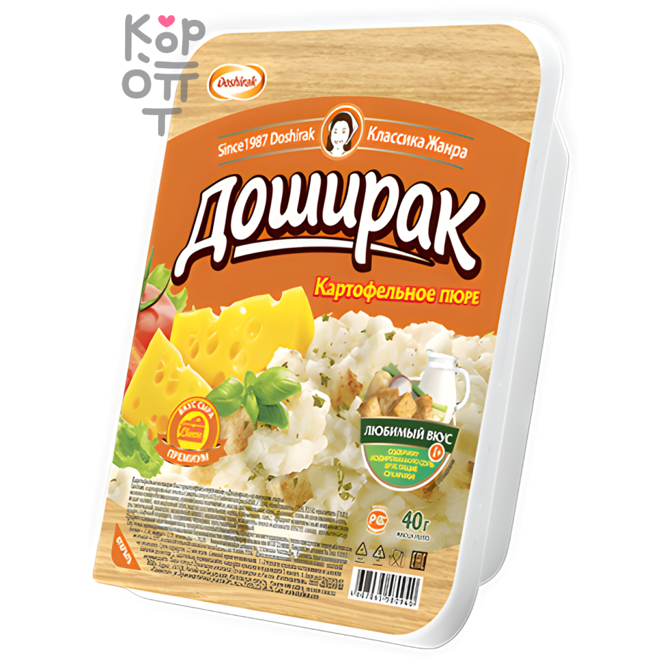 Доширак - Картофельное пюре быстрого приготовления со вкусом сыра 40гр., Коробка 24шт.