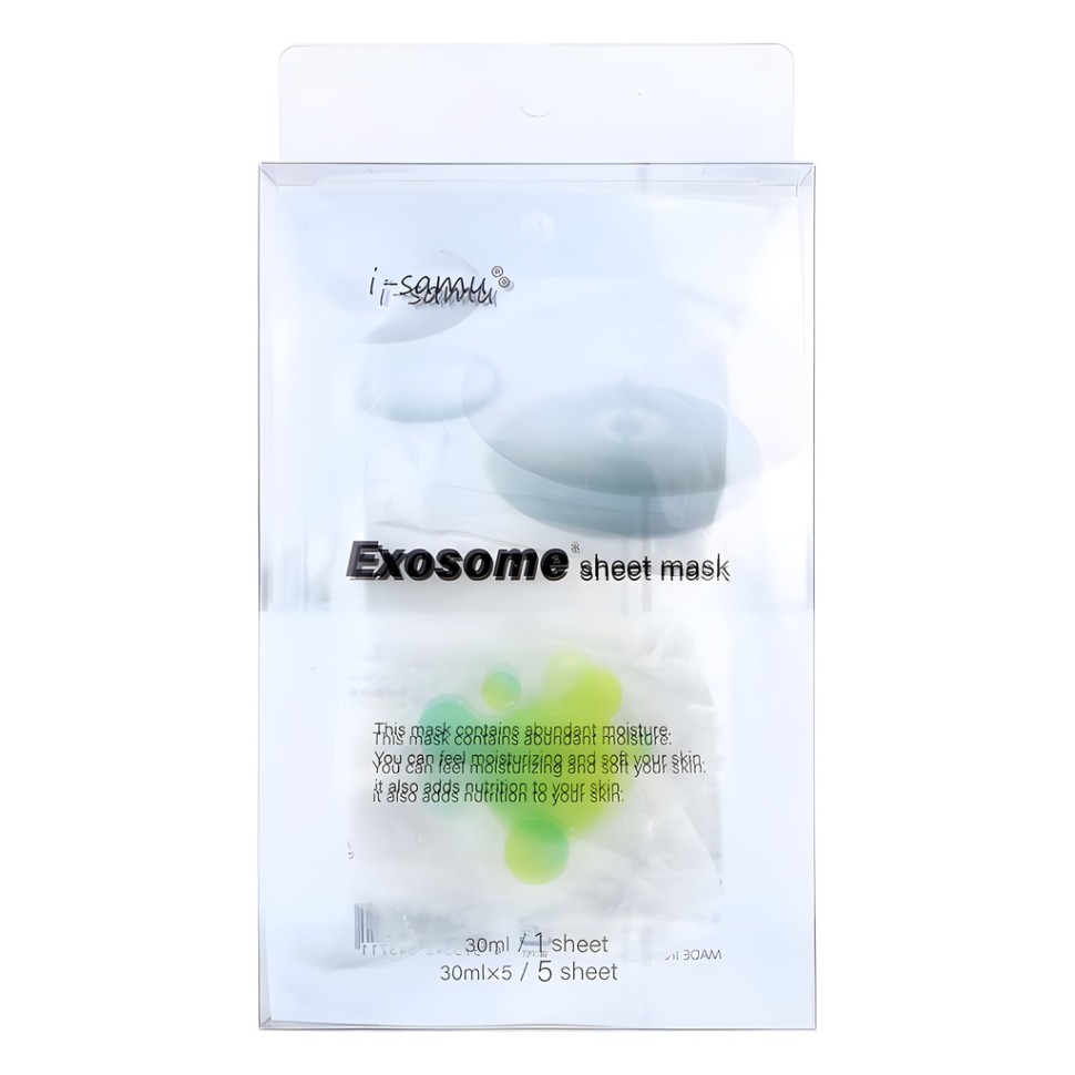 Stay Free i-samu Exosome — восстанавливающая маска для лица с ниацинамидом, 5 штук по 30 мл