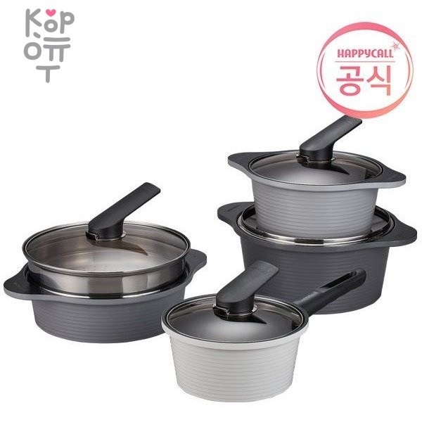 Набор Экологичных облегченных Кастрюль HappyCall Arbor Ceramic Pot 5Р (18см, 20см, 24см низкая, 24см высокая, 24см пароварка + прихватки), купить с доставкой на дом фото 1 — Корейские товары для всей семьи(КорОпт)