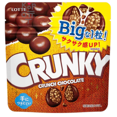 Lotte Crunky Crunch Chocolate Big Pouch - Шоколад Кранки хрустящий с рисовыми хлопьями, 72гр.