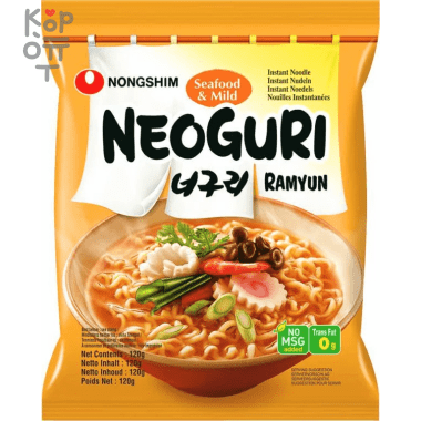 Лапша сублимированная NONGSHIM Neoguri Ramyun со вкусом морепродуктов, не острая, мягкая упаковка, 120гр. &mdash; Корейские товары для всей семьи(КорОпт)