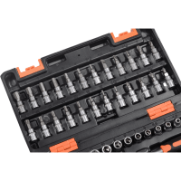 Набор инструментов, 1/4", CrV, пластиковый кейс 57 предметов Вихрь