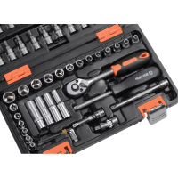 Набор инструментов, 1/4", CrV, пластиковый кейс 57 предметов Вихрь