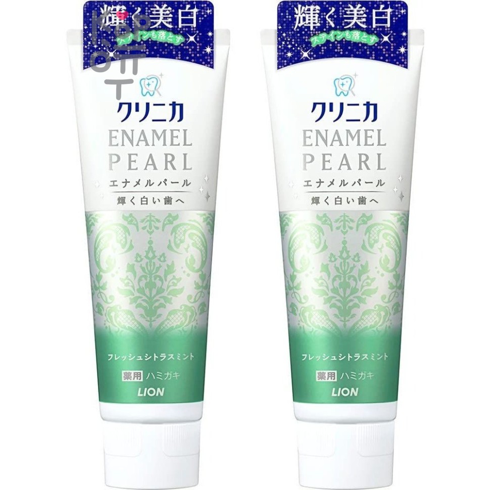 LION Clinica Enamel Pearl Лечебная зубная паста с уникальным рецептом по уходу за эмалью, Освежающая цитрусовая мята, 130гр.