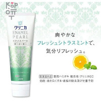 LION Clinica Enamel Pearl Лечебная зубная паста с уникальным рецептом по уходу за эмалью, Освежающая цитрусовая мята, 130гр.