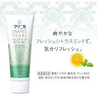 LION Clinica Enamel Pearl Лечебная зубная паста с уникальным рецептом по уходу за эмалью, Освежающая цитрусовая мята, 130гр.