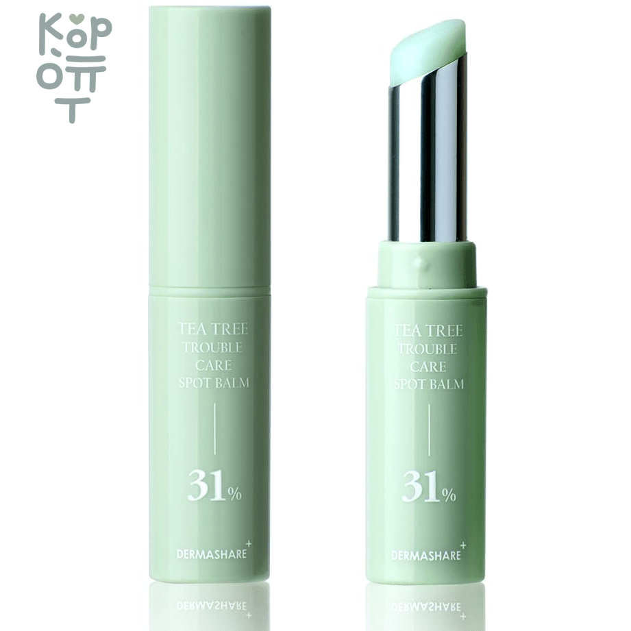 Dermashare Tea Tree Trouble Care Spot Balm - Бальзам-карандаш для проблемных пятен с экстрактом Чайного Дерева 3,5гр., купить с доставкой на дом фото 1 — Корейские товары для всей семьи(КорОпт)