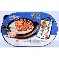 Саморазогревающийся пропаренный рис Honglu с цыпленком Кунг Пао, 420гр.