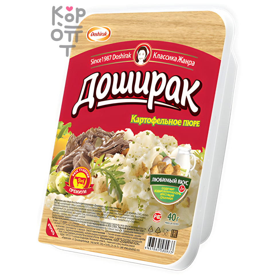 Доширак - Картофельное пюре быстрого приготовления со вкусом тушенки 40гр., Коробка 24шт.