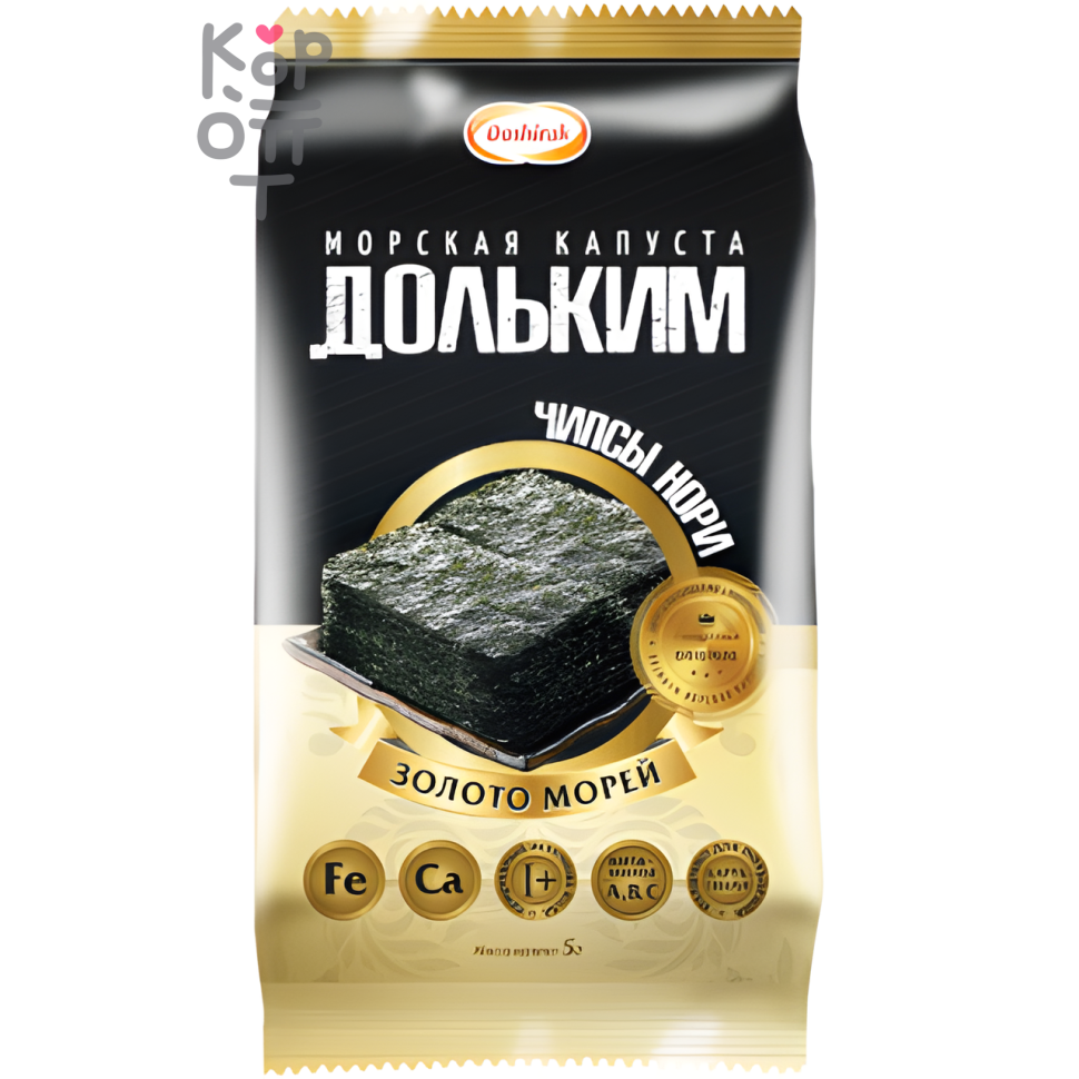Доширак Дольким - Морская капуста обжаренная хрустящая 5гр., Коробка 60шт.