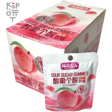 Мармелад Huito Sour Sugar Gummies с натуральным вкусом Персика и кислым сахаром — Корейские товары для всей семьи(КорОпт)