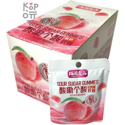 Мармелад Huito Sour Sugar Gummies с натуральным вкусом Персика и кислым сахаром