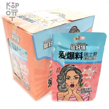 Кислая карамель Happy &amp; Good Sour Acid Candy - Сэндвич с начинкой и взрывным вкусом Персика — Корейские товары для всей семьи(КорОпт)