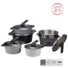 Набор Экологичных облегченных Кастрюль HappyCall Arbor Ceramic Pot 6Р (18 см, 20 см, 24 см низкая, 24 см высокая, 24 см пароварка, 28 см + прихватки)