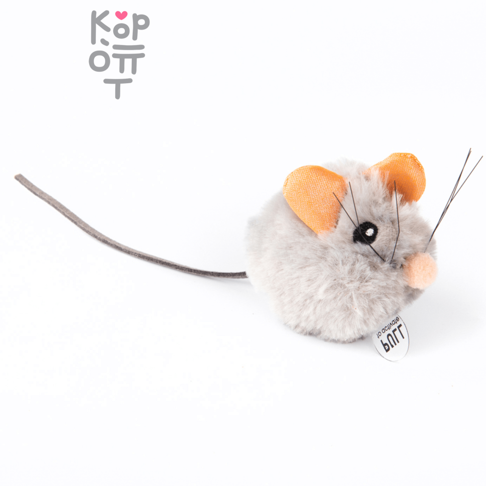 Petstages игрушка для кошек "Мышка со звуком" с кошачьей мятой 4см.