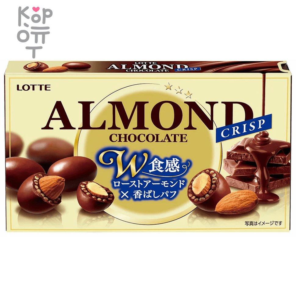 Lotte Premium Almond Chocolate Crisp - Миндаль в хрустящем шоколаде 80гр.  по цене 264 руб. в интернет магазине Корейские товары для всей семьи(КорОпт)