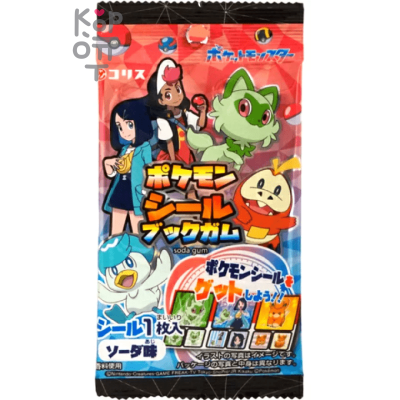 Coris Pokemon Seal Book Chewing Gum With Sticker Sode Flavour - Жевательная резинка со вкусом содовой 3,5гр.