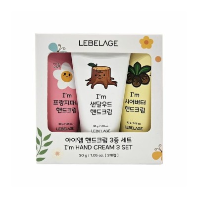 LEBELAGE I'm Hand Cream 3 Set — Набор кремов для рук с ароматами франжипани, сандала и масла ши, 90 граммов