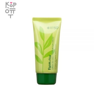 Farm Stay Green Tea Seed Moisture Sun Cream SPF 50+ / PA+++ - Солнцезащитный увлажняющий крем с семенами зеленого чая 70гр. &mdash; Корейские товары для всей семьи(КорОпт)