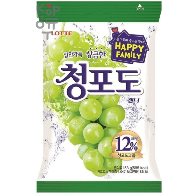 Lotte Green Grape Candy - Карамель леденцовая, Виноград 153гр.