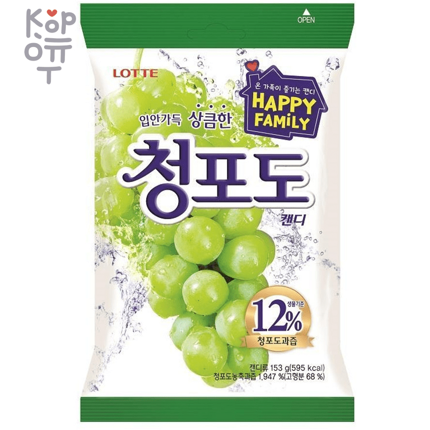 Lotte Green Grape Candy - Карамель леденцовая, Виноград 153гр.
