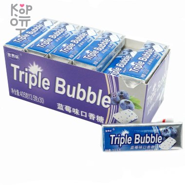 Жевательная резинка Triple Bubble - со вкусом Черники — Корейские товары для всей семьи(КорОпт)