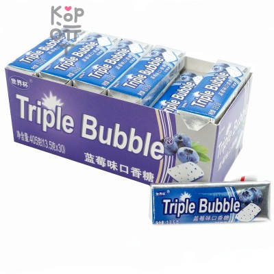 Жевательная резинка Triple Bubble - со вкусом Черники