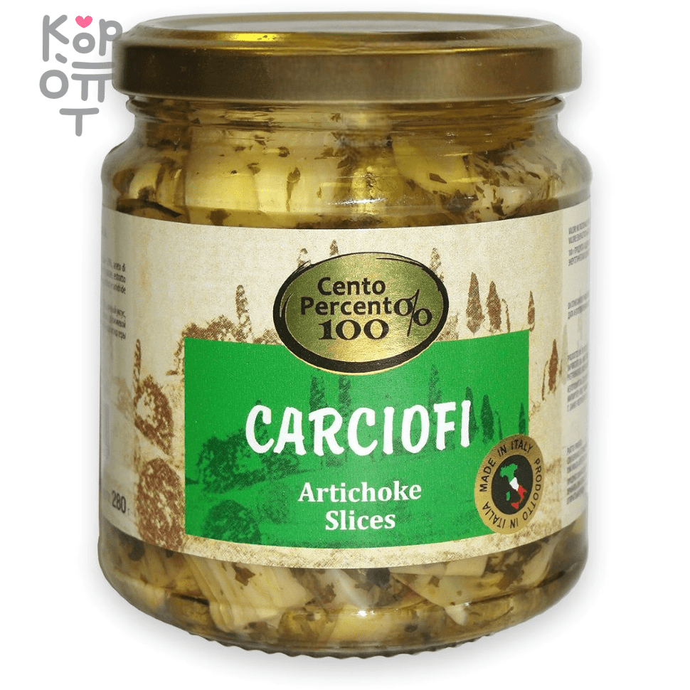 Cento Percento Carciofi - Артишоки резаные 280гр., купить с доставкой на дом фото 1 &mdash; Корейские товары для всей семьи(КорОпт)