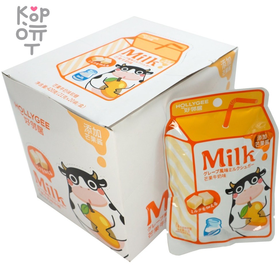 Жевательная молочная помадка "Коровка" с вареньем из Манго, купить с доставкой на дом фото 1 — Корейские товары для всей семьи(КорОпт)