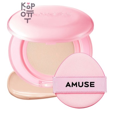 AMUSE Dew Power Vegan Cushion SPF 50+ PA++++ - Увлажняющий кушон с сияющим финишем, 15 г
