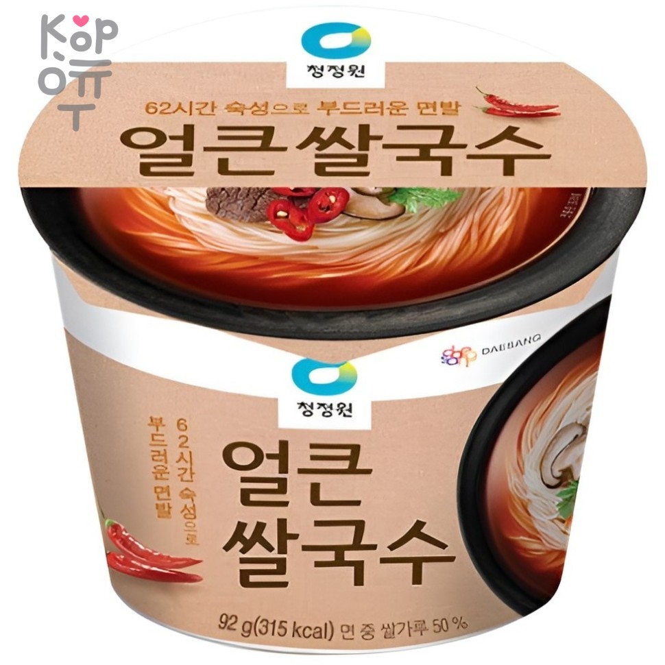 Daesang Spicy Seafood Anchovy Cup Rice Noodles - Лапша рисовая быстрого приготовления со вкусом морепродуктов и Анчоуса(острая), 92гр.