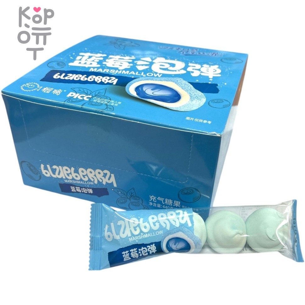 Маршмеллоу Picc - Фруктовый зефир со вкусом Голубики, купить с доставкой на дом фото 1 — Корейские товары для всей семьи(КорОпт)
